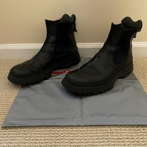 Prada black leather boots